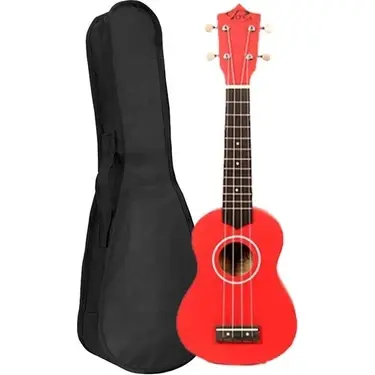Puka UK21 Soprano Ukulele Kırmızı
